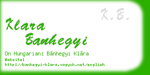 klara banhegyi business card