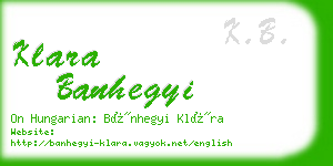 klara banhegyi business card